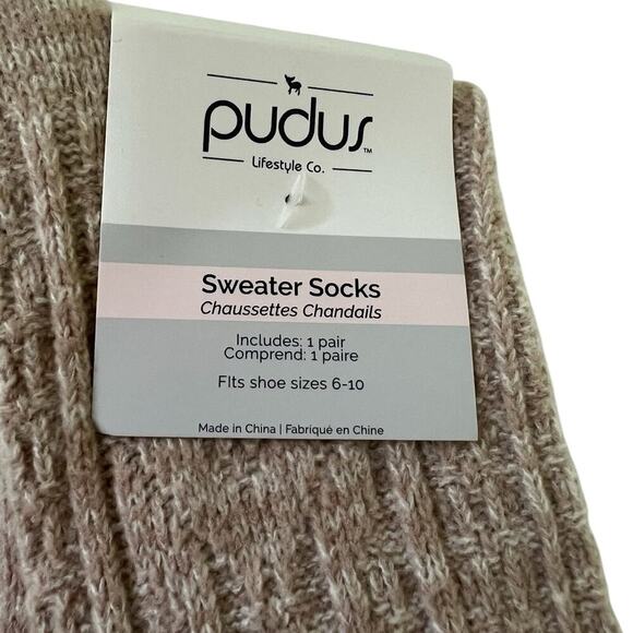 Pudus sweater socks, fits women's shoe 6-10 sizes - Picture 1 of 6